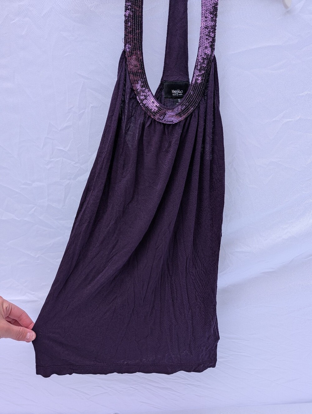 Y2K Mossimo Sequins Purple Tank Top - Picture 5 of 8